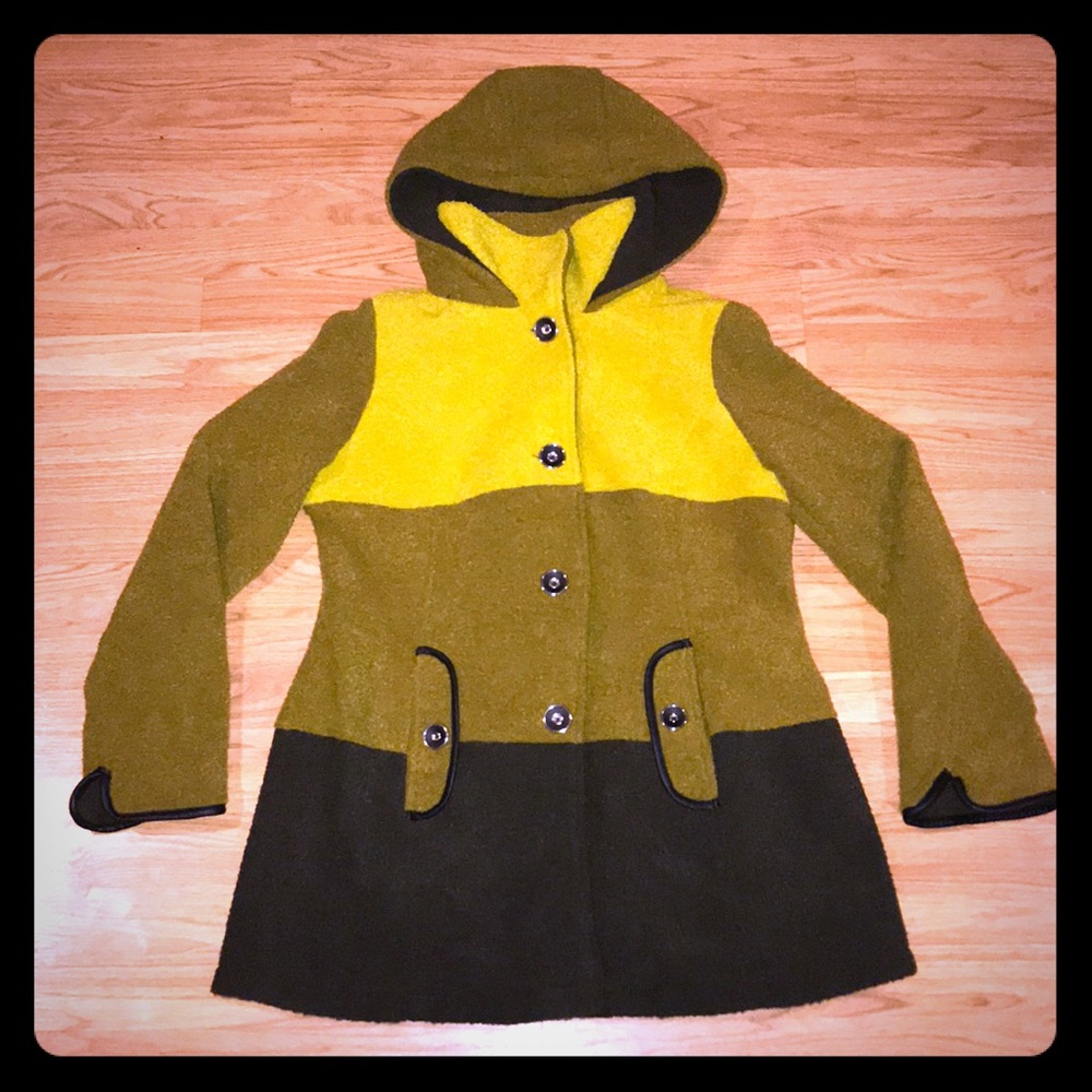 Susan Graver Fuzzy Color-block Hooded Coat